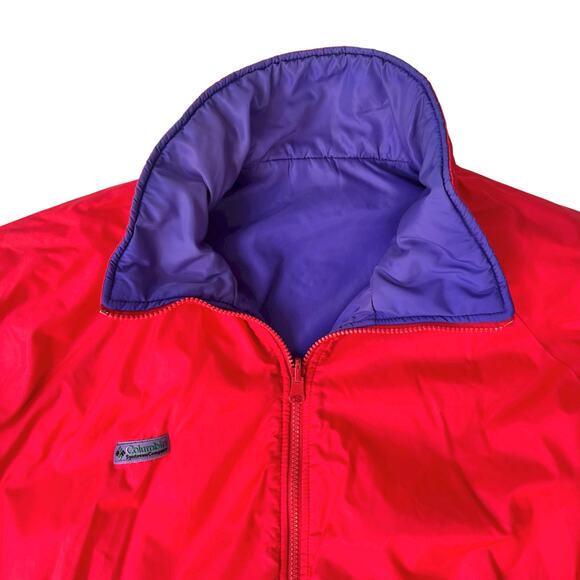Vintage Columbia Reversible Jacket Men’s XL Purple Red 3M Thinsulate 80s 90s - Picture 1 of 13